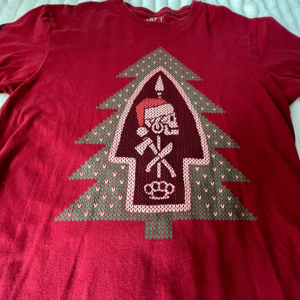 OAF Nation Bad Larry Tee Christmas Red T-shirt Size M